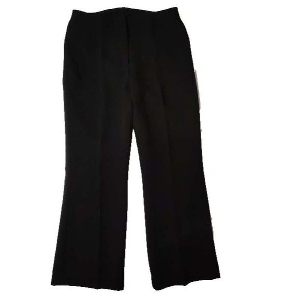 Black Flare Dress Pants 8p Women's No Brand Tag Flat Front 32 X 29 Lined